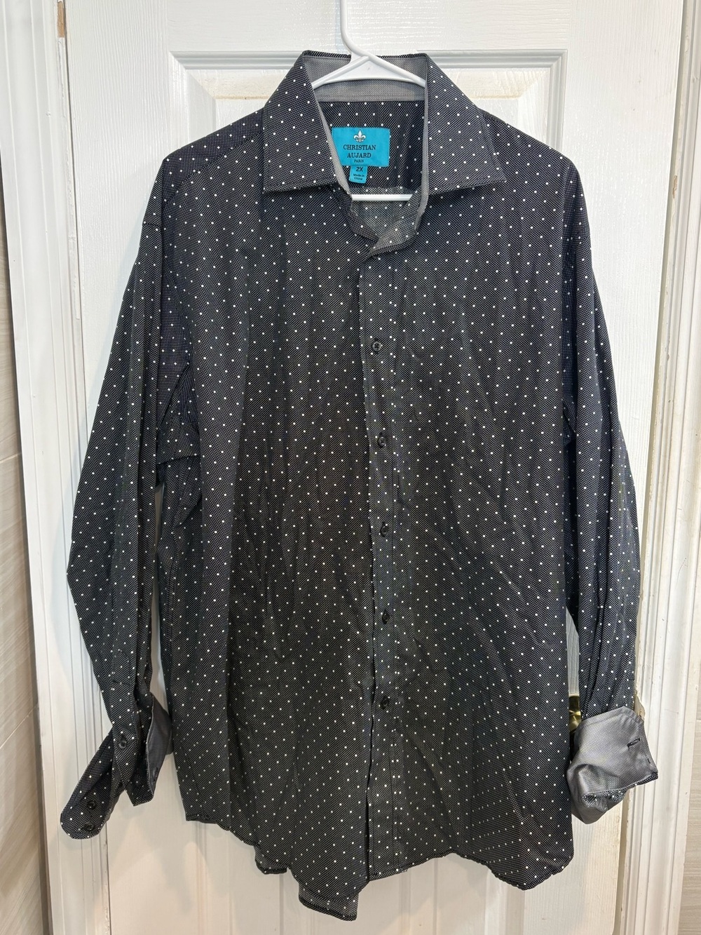 NWOT Christian Aujard black and white button down 2XL